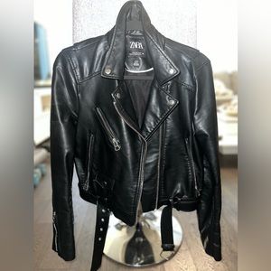 Zara vegan leather jacket